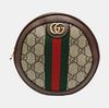 [Pre-Owned] Ophidia Logo Stripe Web Zipper Canvas And Leather Round Bag Backpack Mini - Excellent #1OILUMQ