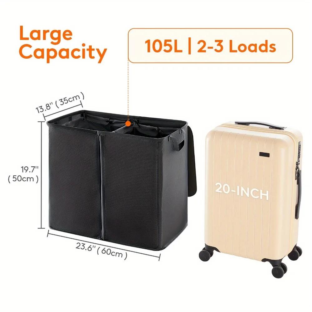 Double Layered Laundry Basket Household Large Capacity Detachable Laundry Bag Waterproof Dirt Proof Blanket Clothing Organizer