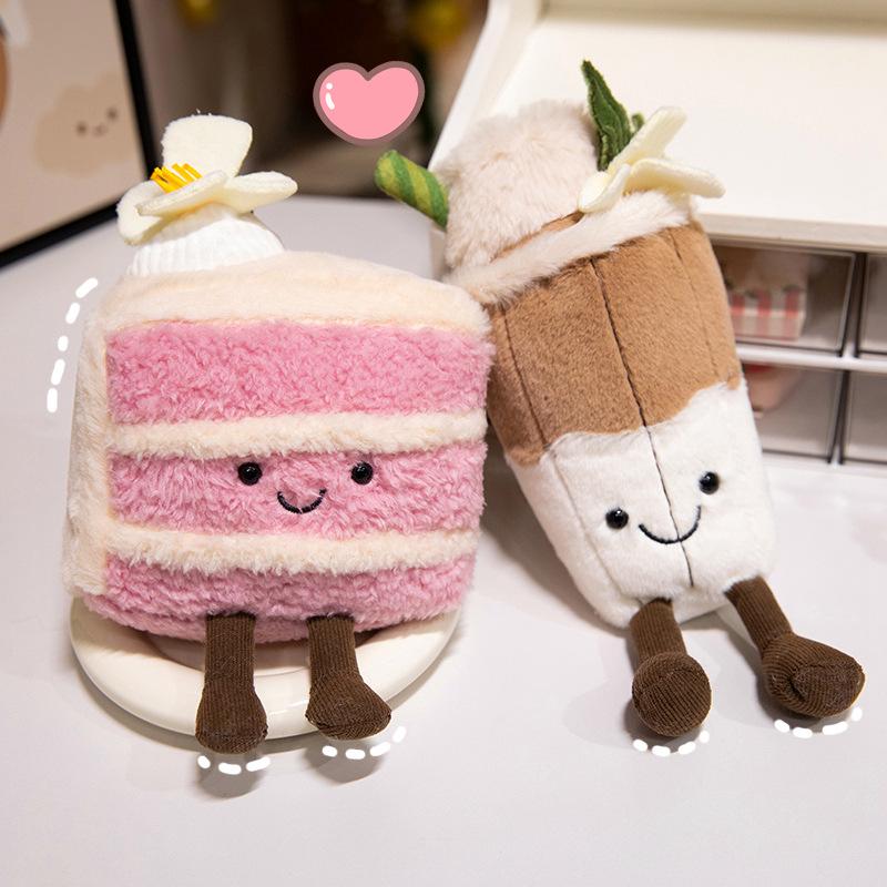 JC Heart Bear Plush Toy Triangle Cake & Magnolia Latte Milk Tea Cake