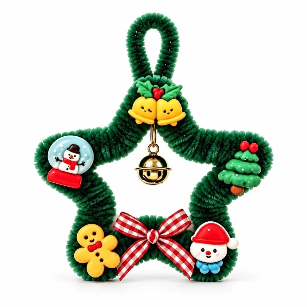 With Bell Plush Star Hanging Decoration Plush Jingle Bell Charm Festive Pendant Home Decoration