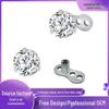 European & American Style Round Zircon Embedded Stainless Steel Body Piercing Nail 316L
