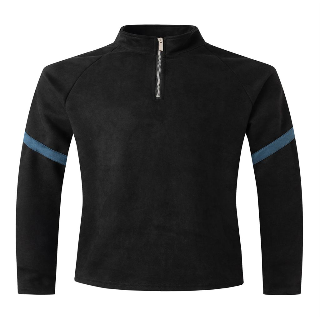 2023 зимняя мужская модная и повседневная рубашка-поло с воротником-стойкой с цветными блоками, плюшевое пальто, кардиган, мужская спортивная рубашка-поло