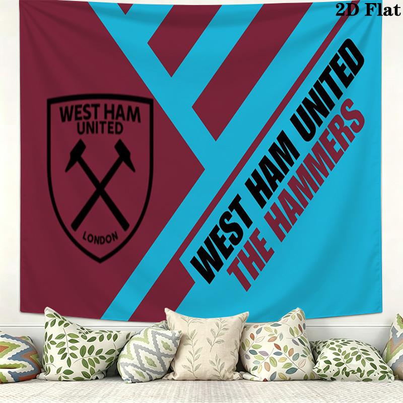 West Ham United FC Wall Tapestry Aesthetic Wall Hanging Printed Fabric Blanket Decorative Tapestries for Bedroom Living Room Home Decor