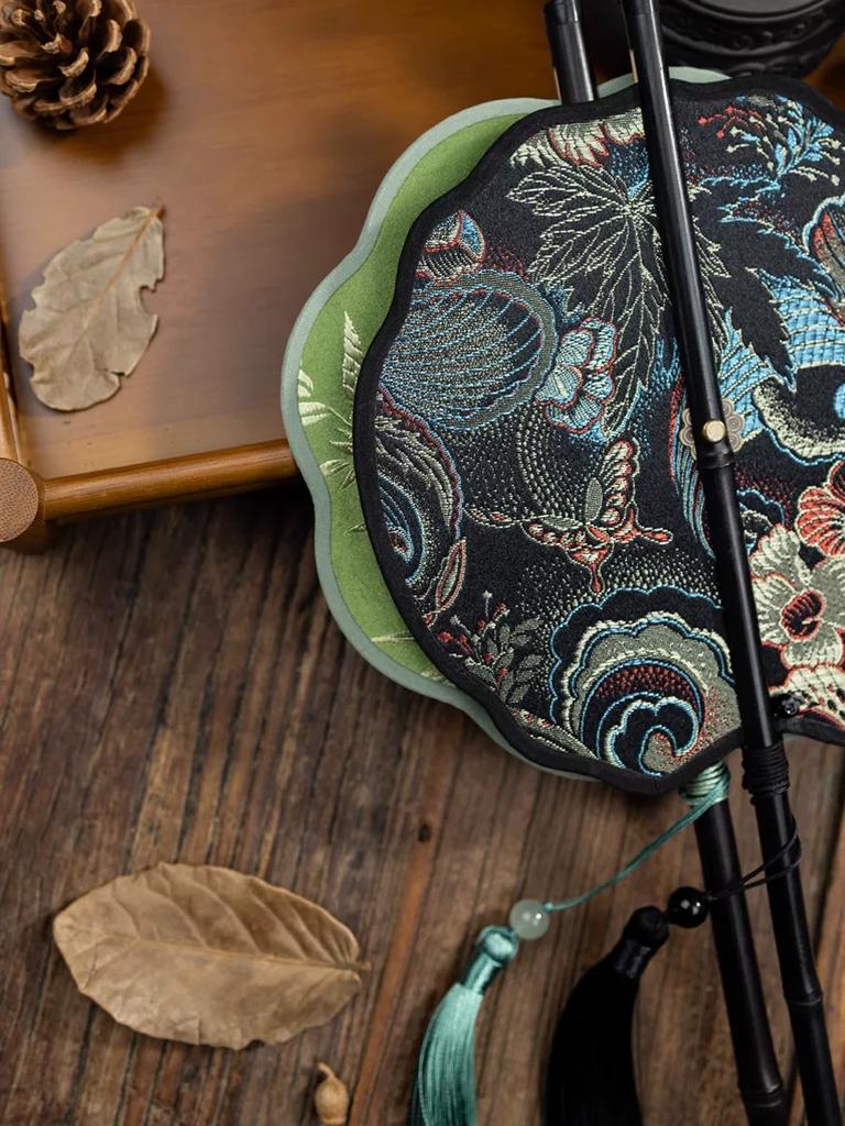 New Style Waist Fan, Classical Mini Fan, Special Dance Fan, Chinese Style Long-Handled Prop Fan, Foldable and Portable for Summer