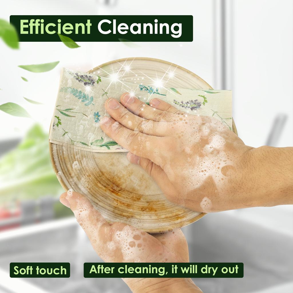 6Pcs Swedish Dishcloth Kitchen Dish Towels Absorbent Kitchen Dish Rags Reusable Wet Dry Household Dishcloths for Washing Dishes