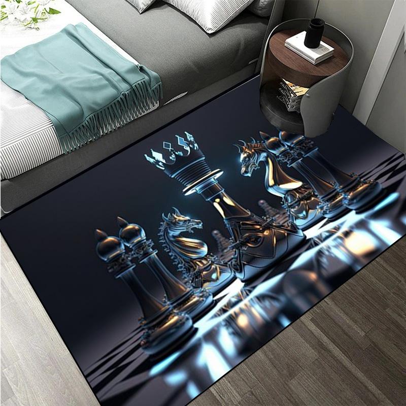 Интеллектуальная игра Шахматы Печатный Ковер Король Королева Ладья Слон Конь Пешка Гостиная Диван Сетка Напольный Коврик ковры