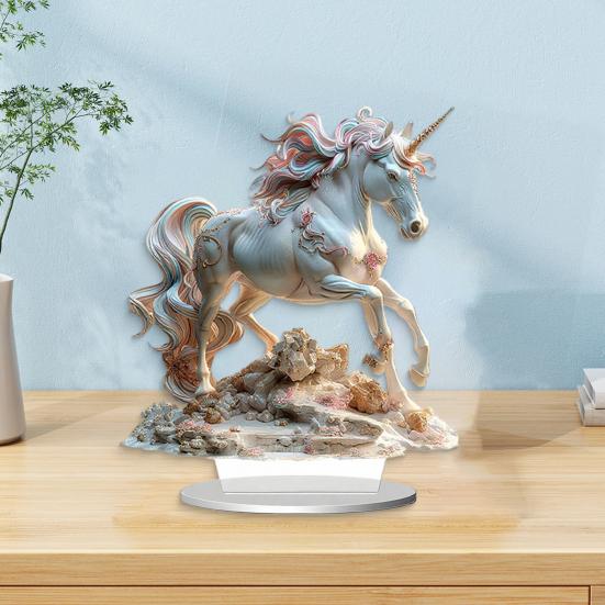 Horse Shaped Acrylic Sign 2D Flat Horse Tabletop Centerpiece for Corner Living Room Fireplace Shelf Office Home Decor
