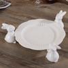 European Style White Rabbit Ceramics Fruit Plate Wedding Dessert Display Stand Restaurant Tableware Decoration Tool