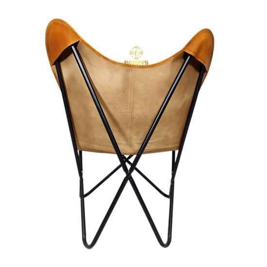 Indian Handmade Genuine Leather Butterfly Chair For Home And Office