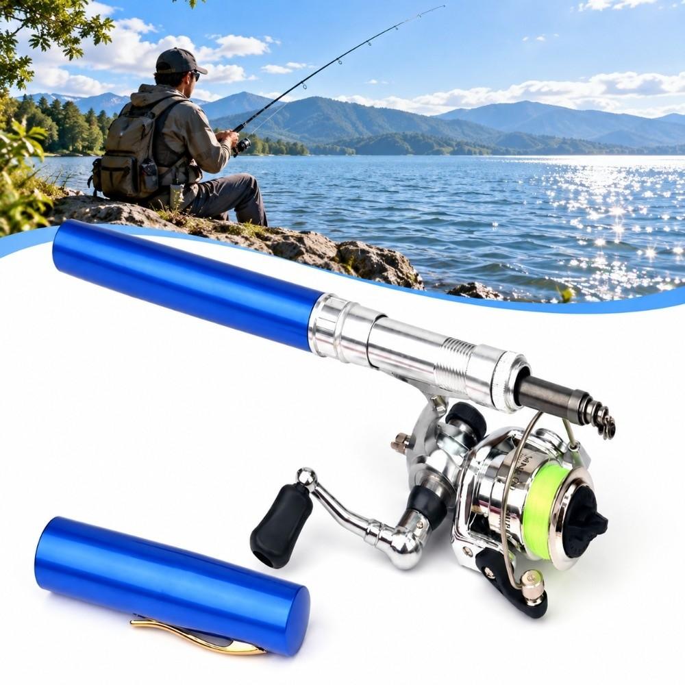 1.6m Fishing Pole Kit Pen Shape Fishing Rod Set Durable Fishing Reel Combo Saltwater Fishing