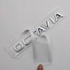 JBIW9 3D ABS Chrome Black Logo Octavia Emblem Letters Car Rear Trunk Sticker For Skoda Octavia 1 2 3 4 MK3 MK4 MK5 RS VRS Accessories