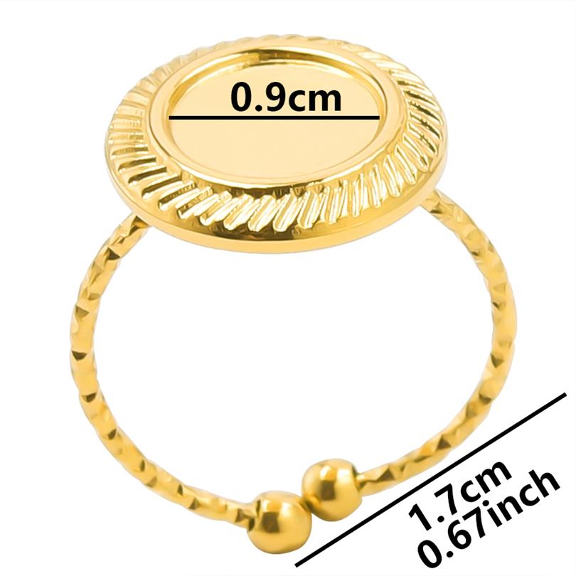 5pcs Retro Stainless Steel Gold Plated Ring Irregular Geometry Bow Ellipse Water Droplet Rings Diy Stone Drill Jewelry No Fading