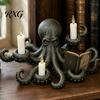 Decorative Pillar Candle Holder Octopus Holder, Durable Resin Halloween Sculpture, Dark Fantasy Gothic Retro Room Accessories Style Candlestick