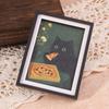 Black Cat Pizza Mini Frame Fridge Magnet Vintage Black Cat Photo Frame Art Refrigerator Fun Home Decor Exquisite Holiday Gift