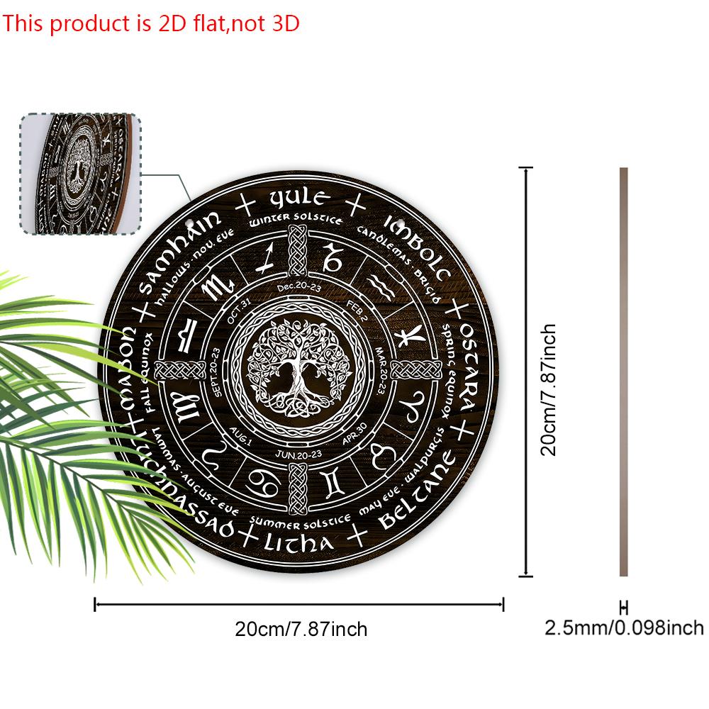 Дерево Жизни Колесо Года Деревянная Табличка, Шабаши Языческая Ведьма Знак, Викканские Праздники Викка Календарь Йоль Алтарь Небесный Знак, Хэллоуин, Рождественский Декор