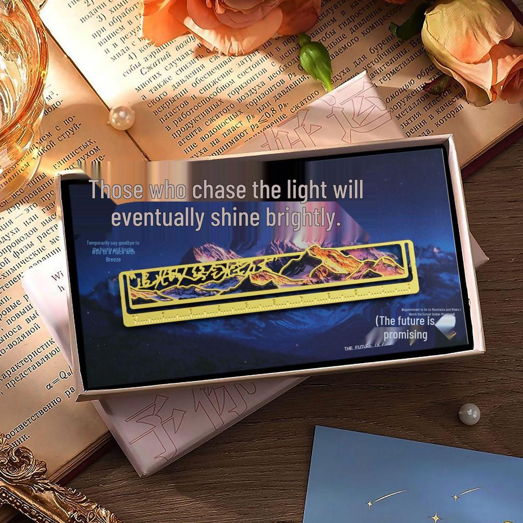 Golden Mountain Cultural Creative Bookmarks - Student Souvenir & Ruler Gift for Back-to-School or Graduation