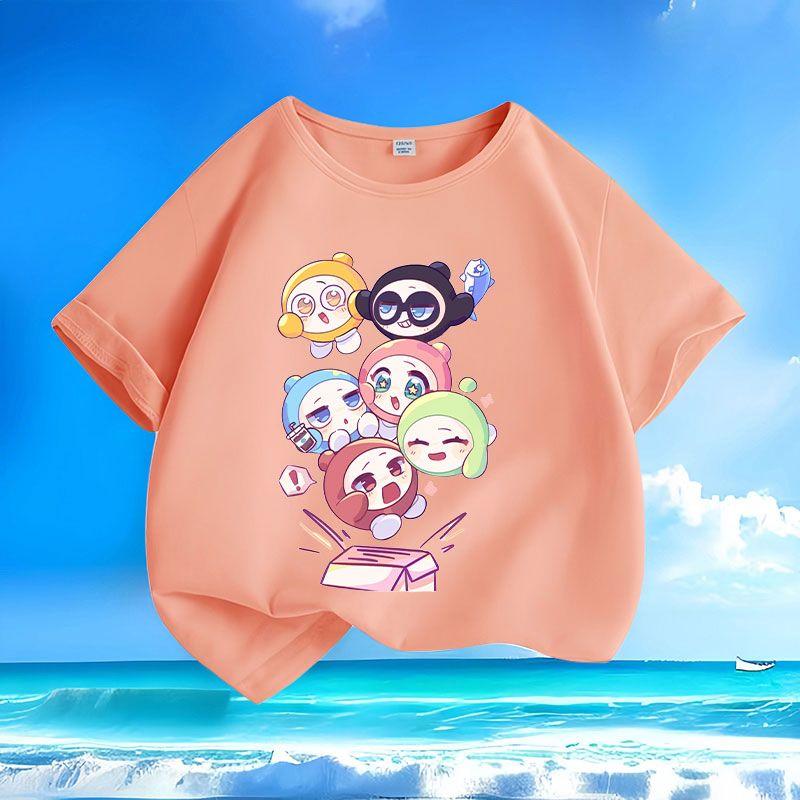Children's Fashionable and Cute T-shirts, Loose Tops for Boys and Girls in Summer