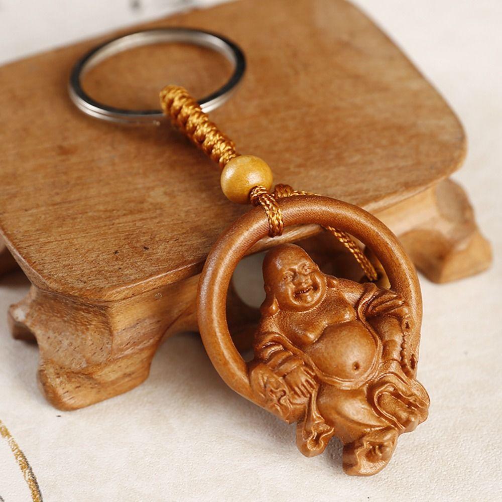Брелок Авалокитешвара из персикового дерева, брелок с лотосом Шакьямуни, брелок с лотосом Авалокитешвара, подарок