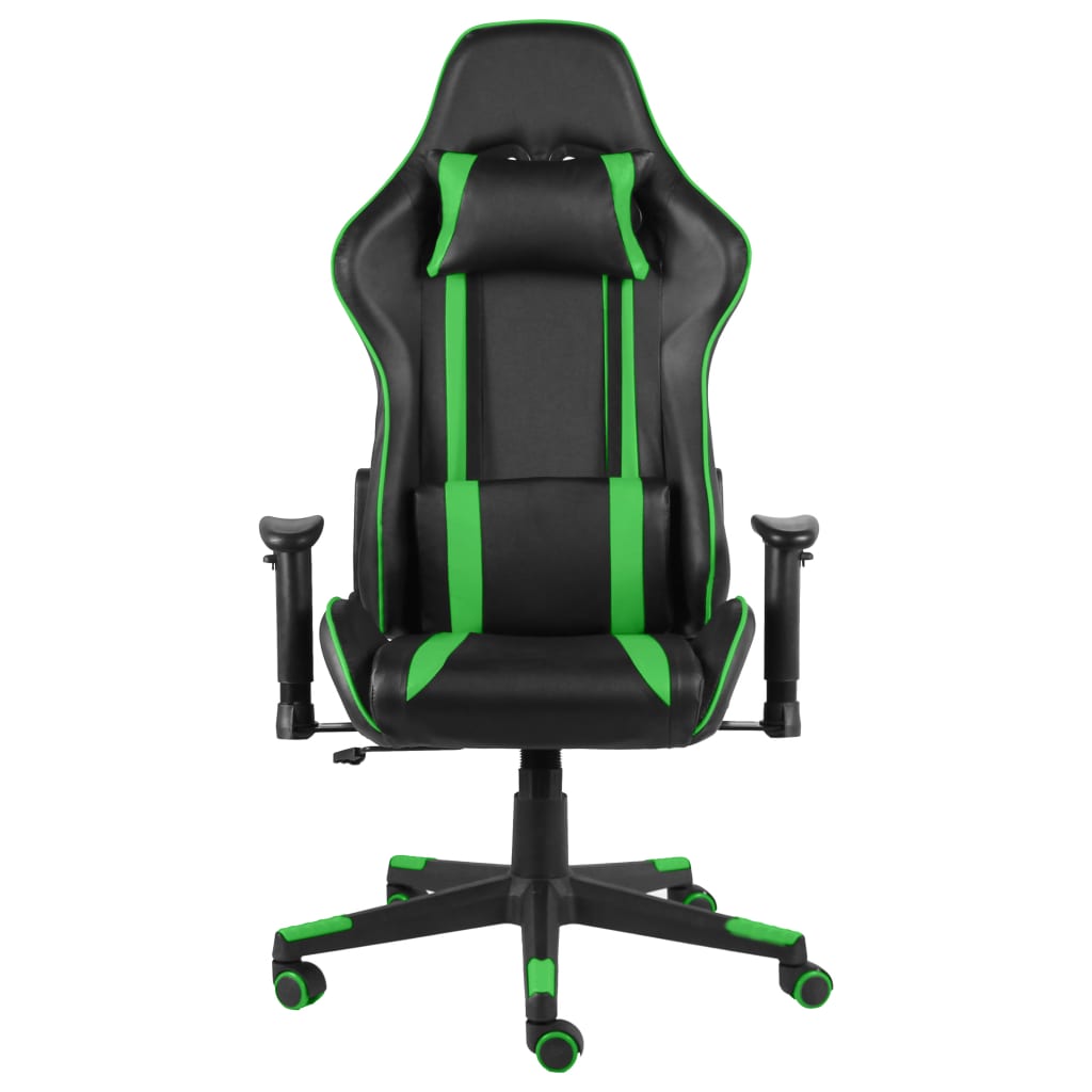 Gaming Chair Swivel Green PVC
