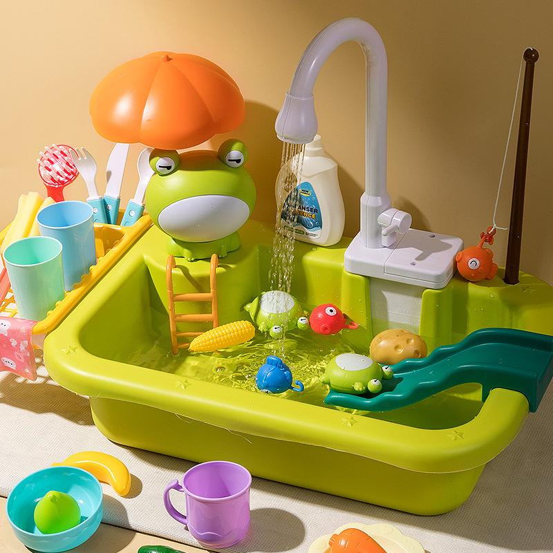 Baby Kitchen Toy Dish Wash Sink Electric Dishwasher for Playing Pretend Role Play Housework Early Educational Toys for Children