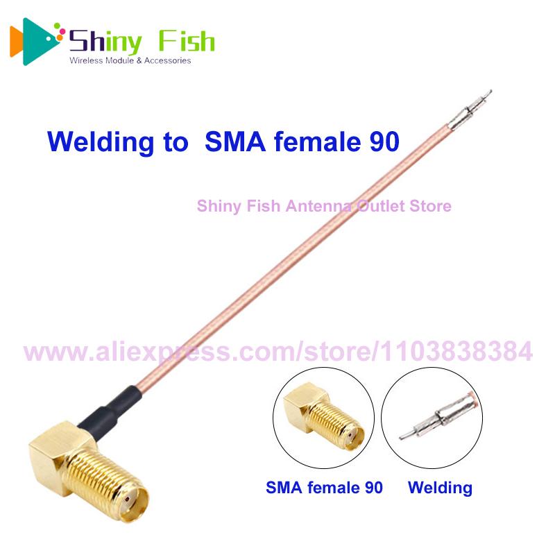 2 шт. ВЧ коаксиальный пигтейл U.FL SMA кабель SMA штекер с прямым углом к разъему U.FL Адаптер U.FL удлинительный кабель-перемычка для WIFI антенны RG178