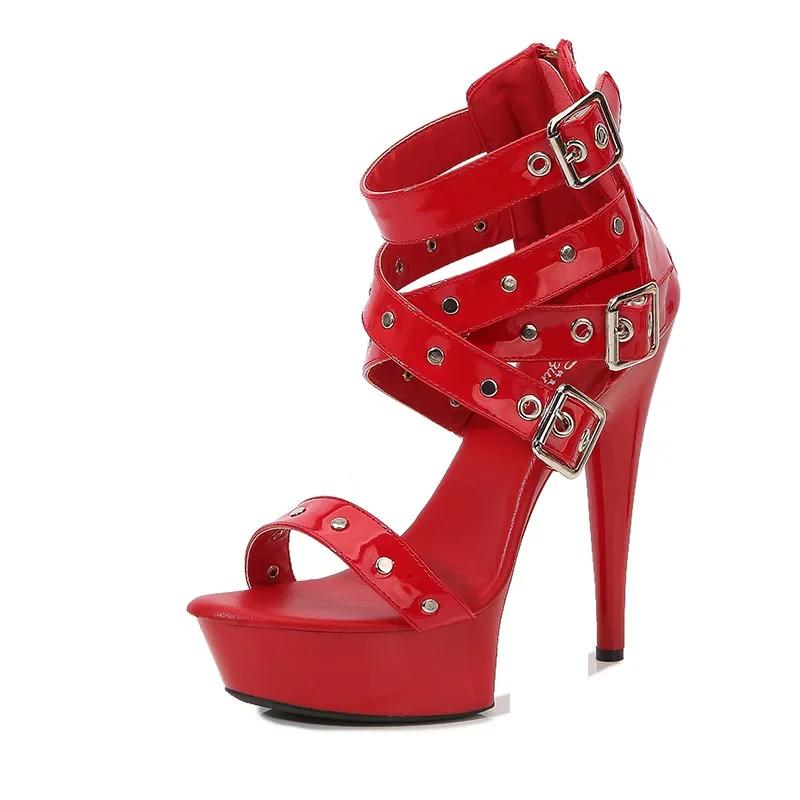 Voesnees шикарные высокие босоножки с пряжкой на поясе 14 см женские свадебные туфли на молнии 2024 летние туфли на квадратном каблуке и платформе женские модели для вечеринок