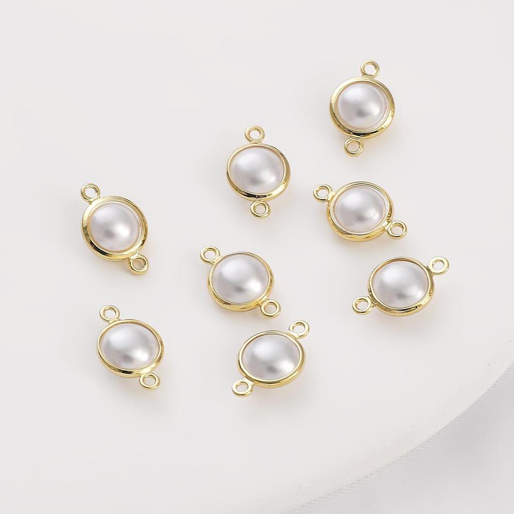 4/6/10 мм латунный соединительный Шарм с бусинами для серег, браслетов, ожерелья, изготовления ювелирных изделий своими руками