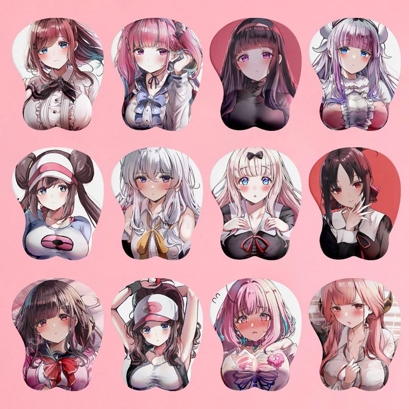 Cute Sexy Girl Silicone 3DMouse Pad Anime With Wrist Rest Support Opie Ergonomic Non Slip Creative Table Pad For Men