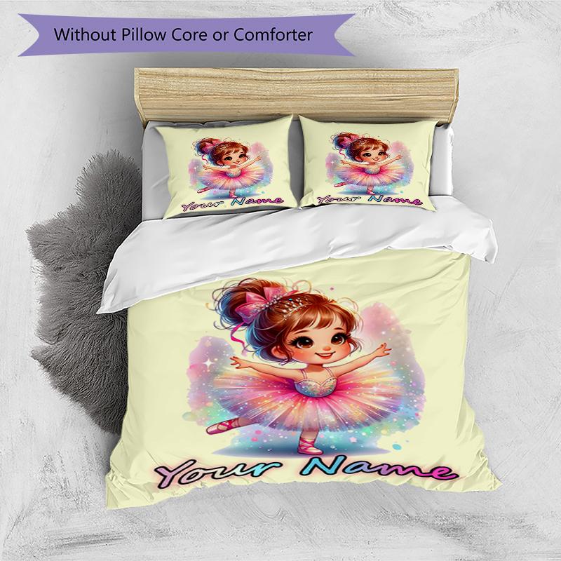 3PC Custom Name Dreams Pastel Colors Bedding Set Duvet Cover Closure Includes 1 Duvet Cover & 2 Pillowcases for Bedroom