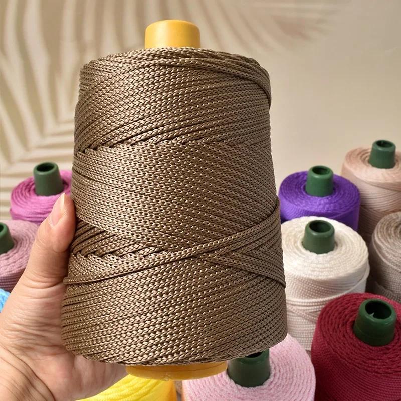 Легкая пряжа из ледяного шелка для летних DIY ручного плетения, шляпа от солнца, сумка, обувь, подушка, крафтовая веревка, полая шерсть для вязания крючком, подушка
