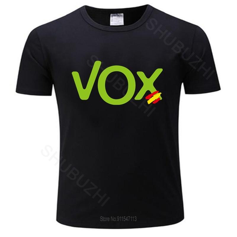 Мужская черная футболка Roly Логотип Vox Испания Новейшая мода футболка с круглым вырезом мужская летняя модная футболка pl дропшиппинг