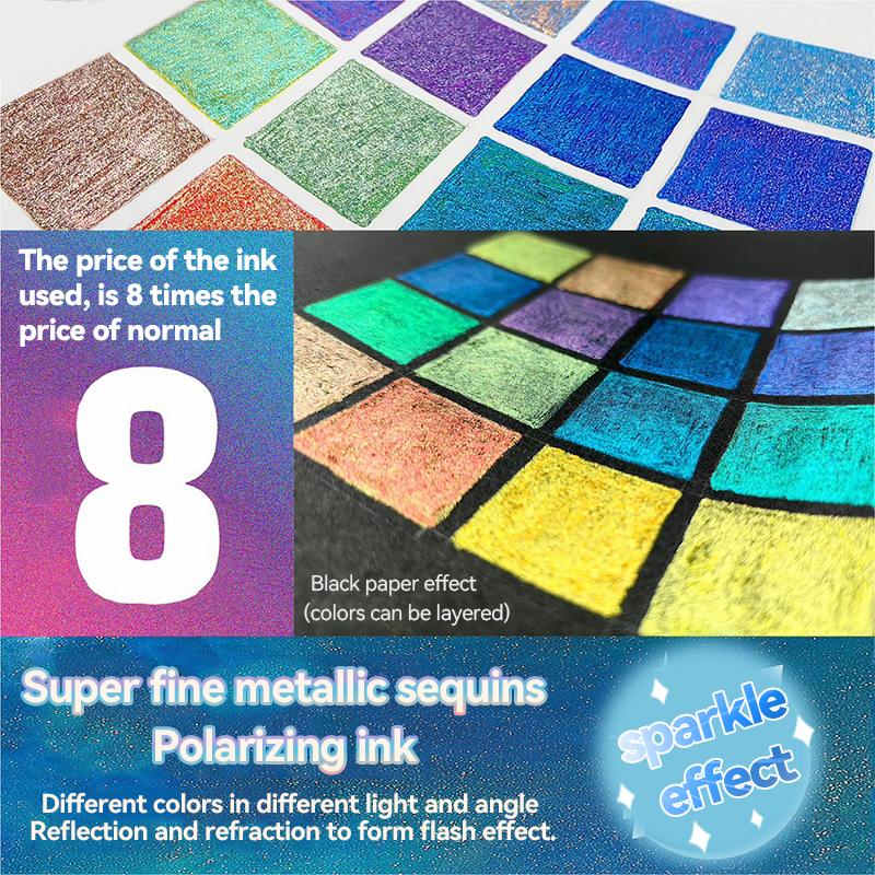 6 PCS Drawing Highlighter Morandi Gel Pen Glitter Effects Student Diary Scrapbook Painting DIY Office School Supplies Stationery