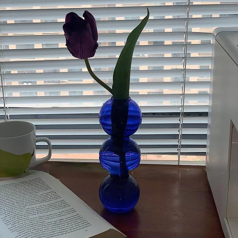 Ваза для цветов, настольная стеклянная подставка для цветов, бутылка для домашнего декора, гидропонные вазы для растений, держатель, симпатичная настольная декоративная стеклянная ваза