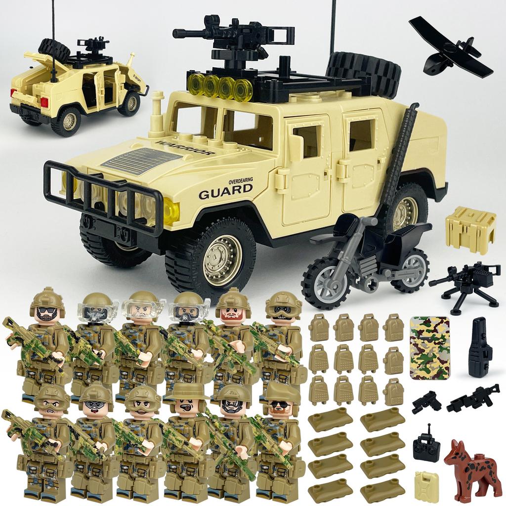 Military Series Desert Off-road Vehicle Camouflage SWAT Doll Children's Building Blocks