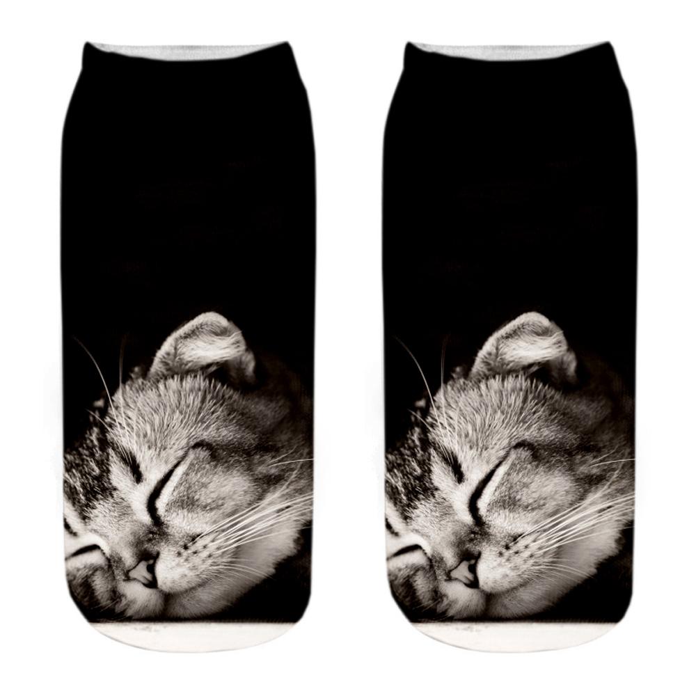Новые 3D-принт Смешные Милые Мультяшные Котята Унисекс Короткие Носки Креативные Красочные Носки с Несколькими Котами Счастливые Низкие Носки до щиколотки Для Женщин