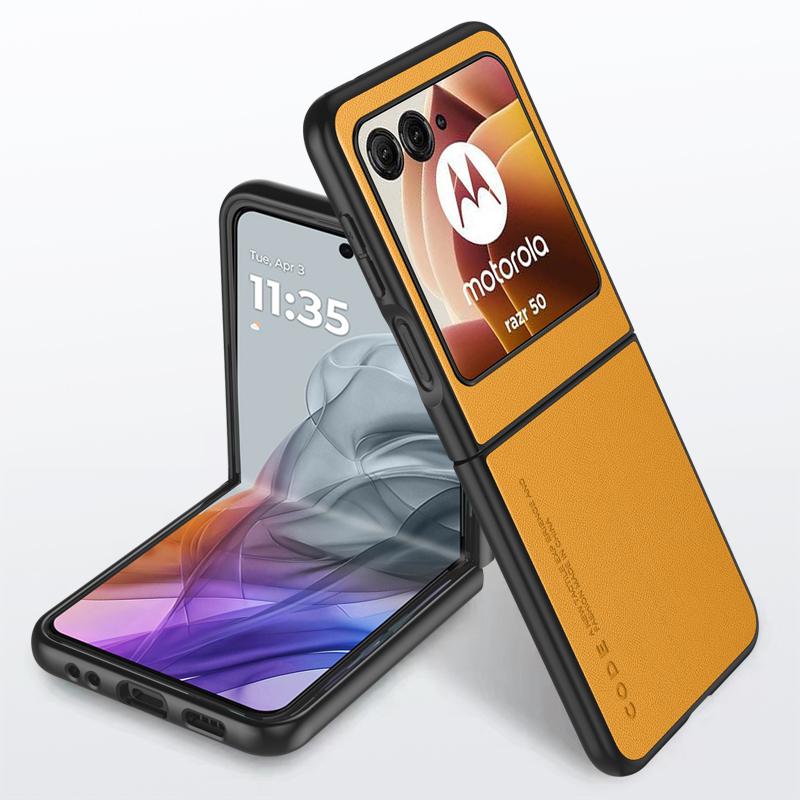 Обычный кожаный чехол для Motorola Razr 50, ультраматовый бампер, ультратонкий противоударный жесткий чехол для телефона Moto Razr50, ультразащитный чехол для камеры