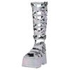 UGG Yueqi Qi X Кожа Мода Толстая Подошва Открытый Носок Блестящее Золото Клинья Римские Сандалии Женские сандалии Серый 1174810-GREY