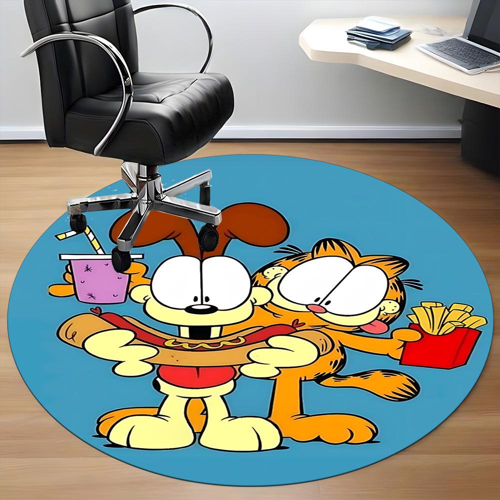 1 шт. Ковер-коврик Garfield для стула в офис, нескользящий, мягкий и удобный, коврик для офиса, игр, легкий круглый напольный коврик