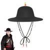 Черная шляпа от солнца Традиционная шляпа костюма летучей рыбы Широкие поля Защита от УФ-лучей Рыбалка Идол Косплей Кепка Головной убор