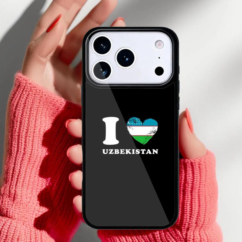Чехол для телефона с флагом Узбекистана для iPhone 17 Air 16e 15 14 13 Pro Max Задняя крышка для 12 11 Pro Coque