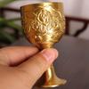 Портабельный мини-бокал для водки из латуни, Медный стакан для напитков с гравировкой в форме цветка, Праздничный подарок для друзей, Декор 40 мл, 1 шт.