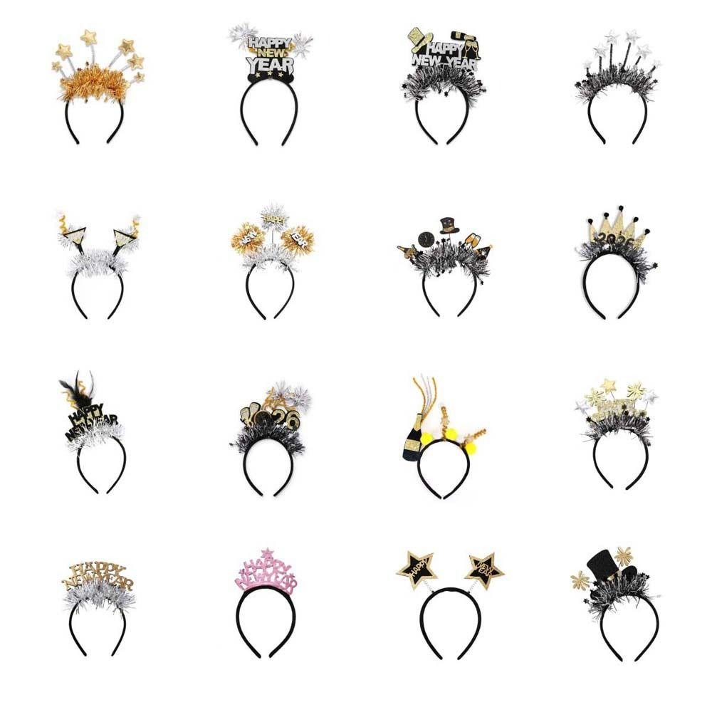 Блестящий Рождественский Новогодний Головной Убор Украшение для Вечеринки Блестящий Обруч для Волос Маскарадная Вечеринка