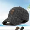 Men's Autumn/Winter Baseball Cap with Ear Protection - Warm, Windproof Woolen Hat for Middle-Aged and Elderly.