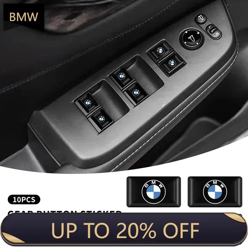 CCK1 2025 New For BMW 10PC 3D Epoxy Steering Wheel Decor Sticker Car Styling Interior Decals For BMW E46 E85 E60 F10 E39 F30 E36 F20