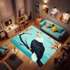 Cartoon Pigeon Funny Print Rug, Cartoon Pigeon Print Non-Slip Bathroom Rug, Area Rug Kitchen Living Room Rug, Cartoon 3D Print