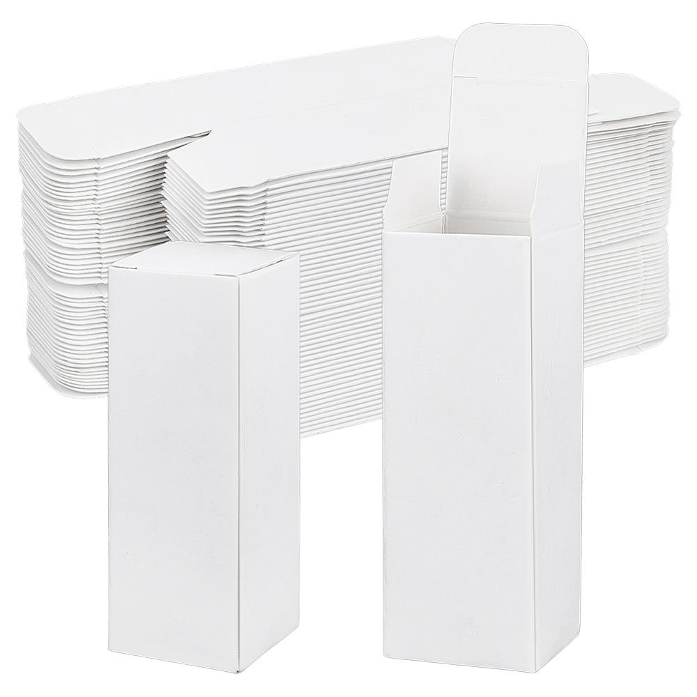 100pcs Paper Gift Storage Boxes Packaging Carton Boxes for Essential Oil Bottle Rectangle White 3.2x3.2x9.2cm