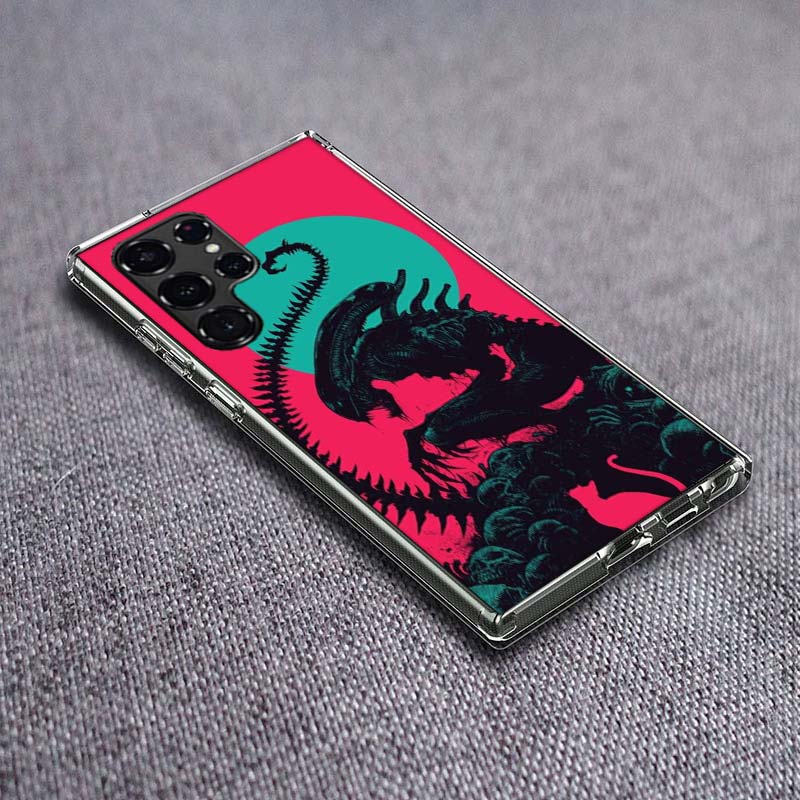 КРУТЫЙ Чехол для телефона с изображением Чужого (Xenomorph) Для Samsung Galaxy S24 S23 S21 S20 FE S22 S26 Ultra S25 Edge S10 Plus Прозрачный ТПУ Чехол