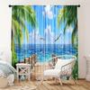 2 Pcs Seaside scenery print curtains,suitable for bedroom,living room kitchen decoration,home decoration,window decoration