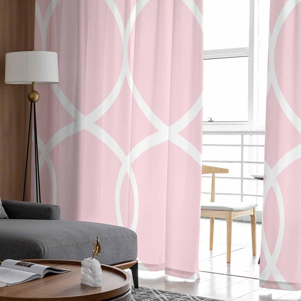 Геометрические абстрактные линии розовые шторы для спальни Тюлевые прозрачные занавески для гостиной домашний декор вуаль шторы