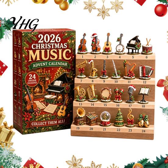 Musical Instrument Ornaments Christmas Music Advent Calendar 2026, 24 Mini Home Decorations Countdown Calendar, Musician Holiday Gift for Lovers
